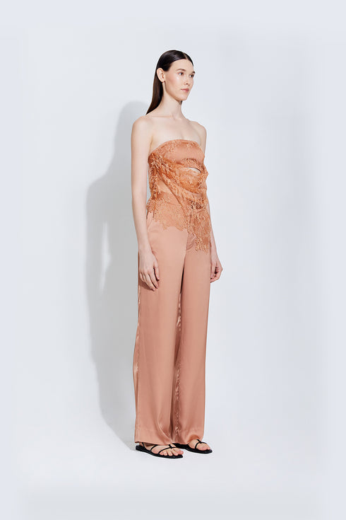 Tina Satin Pants in Blush