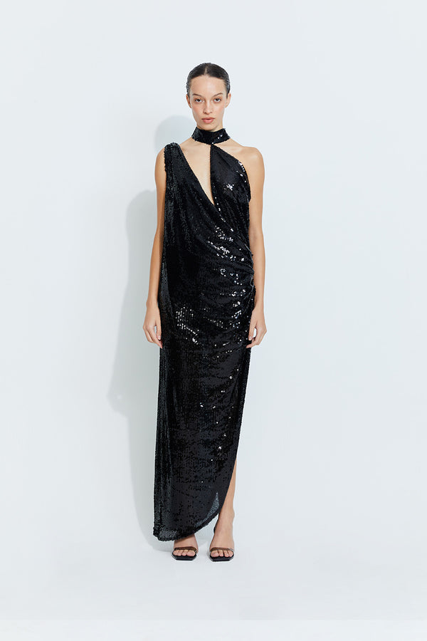 Sara Sequin Dress in Black