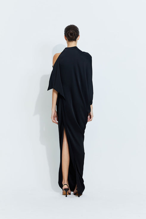 Sophia Satin Dress in Black