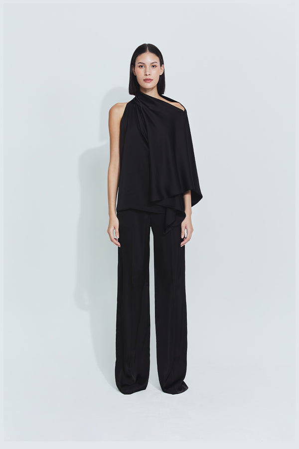Salma Satin Top in Black