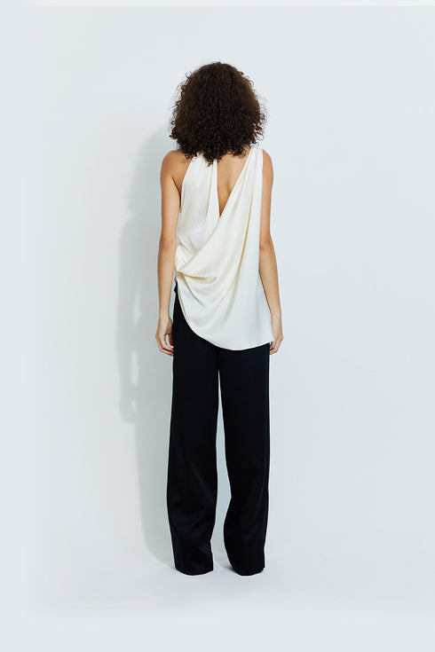 Sara Satin Top in Ecru