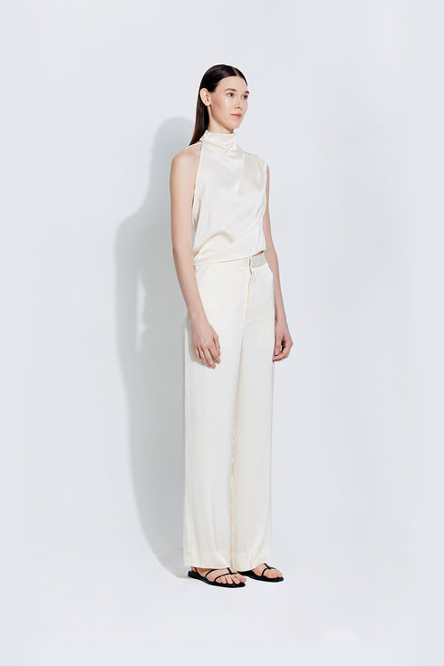 Tina Satin Pants in Ivory