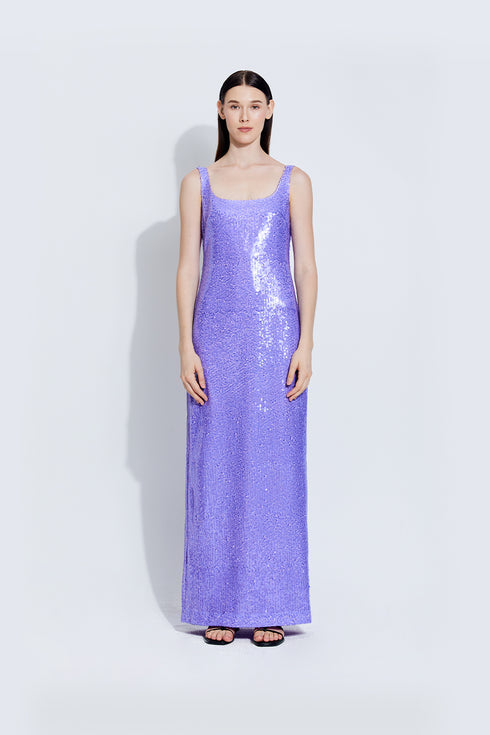 Kara Maxi Sequin Dress in Purple