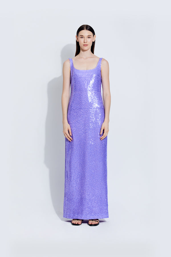 Kara Maxi Sequin Dress in Purple