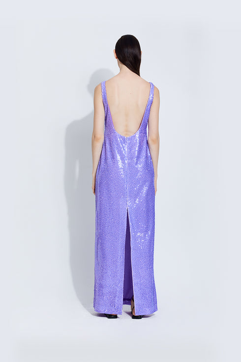 Kara Maxi Sequin Dress in Purple