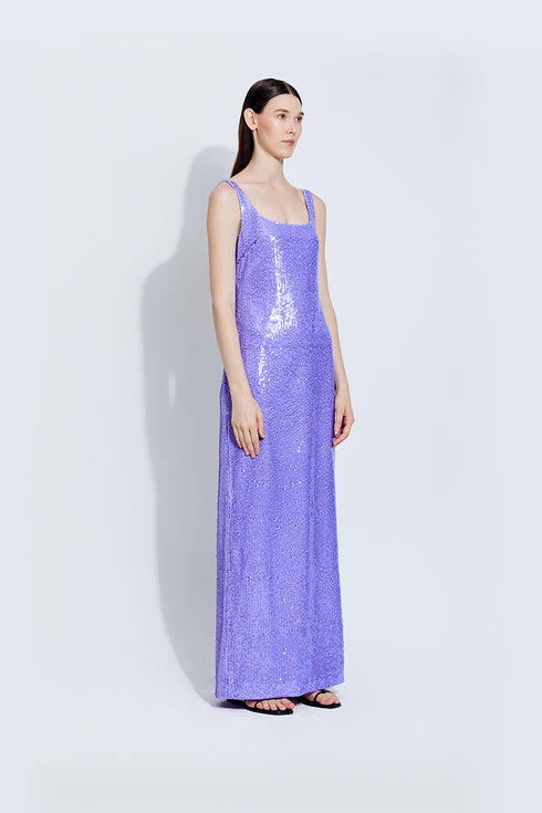 Kara Maxi Sequin Dress in Purple