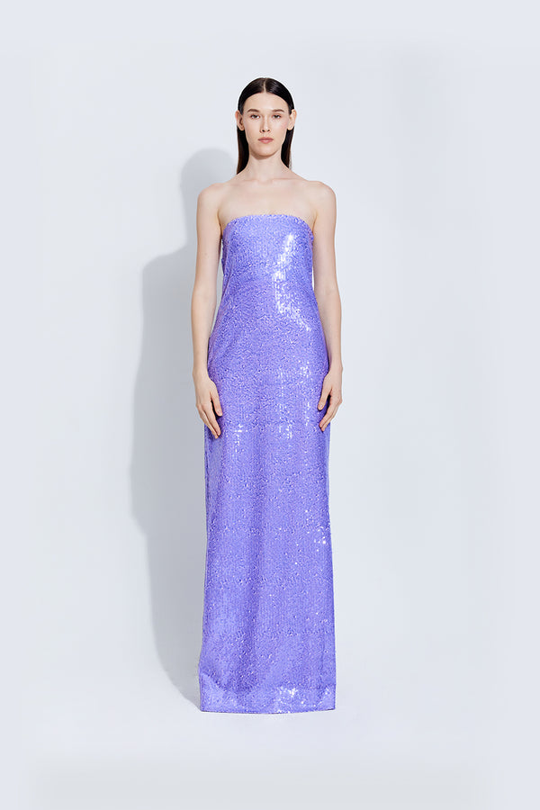 Christine Sequin Dress in Purple