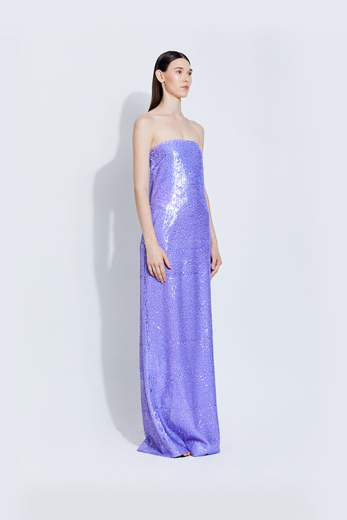 Christine Sequin Dress in Purple