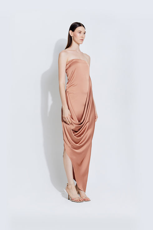 Sascha Blush Dress in Satin