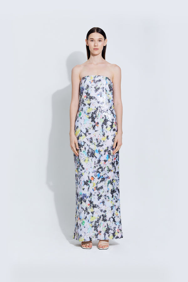 Christine Sequin Dress in Print