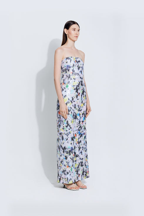 Christine Sequin Dress in Print
