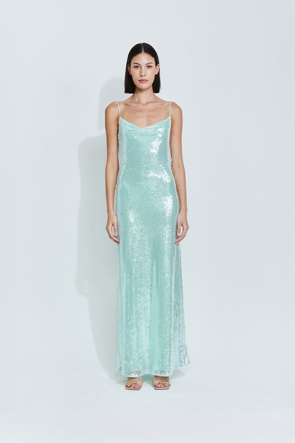 Kendall Sequin Dress in Mint