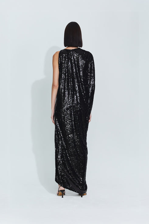 Gwen Sequin Gown in Black