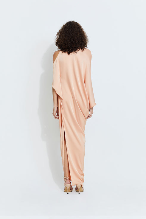 Sophia Satin Dress in Blush